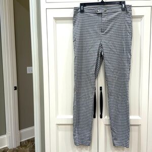 INC Plaid Black White Skinny Pants Womens 10